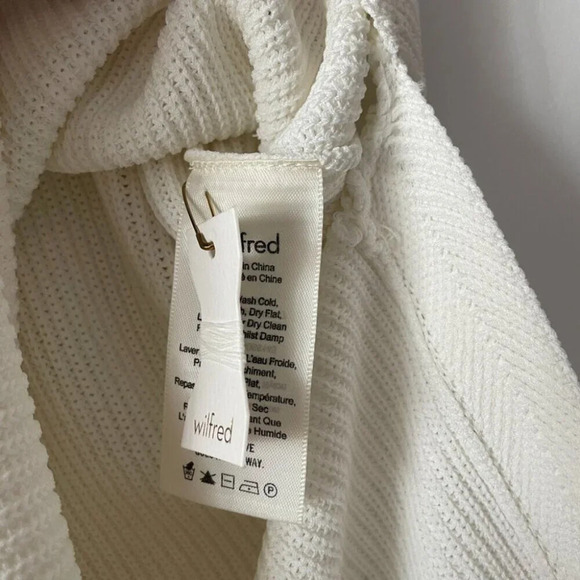 Aritzia Wilfred Palmier Side Split Knit Sleeveless Sweater Oak White Size Small - Picture 8 of 9